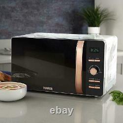 Tower Marble & Rose Gold 20L 800W Digital Microwave T24021WMRG 3 Yrs Guarantee