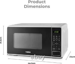 Tower Microwave White 20L 800W Digital 11 Power Levels 6 Auto Cook T24045WHT