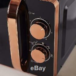 Tower ROSE GOLD BLACK Manual Microwave, Bottega 1.7L Kettle & 4 Slice Toaster