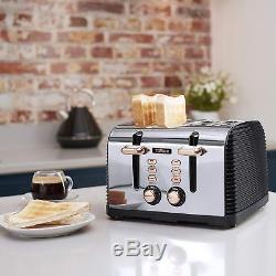 Tower ROSE GOLD BLACK Manual Microwave, Linear 1.8L Kettle & 4 Slice Toaster