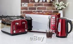 Tower Red 800w 20 Litre Digital Microwave Jug Kettle & 2 Slice Toaster Set