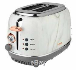 Tower Rose Gold & Marble 20L Microwave, 1.7L Kettle & 2 Slice Toaster Set