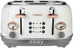 Tower Rose Gold & Marble 20L Microwave, 1.7L Kettle And 4 Slice Toaster Set -NEW