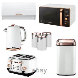 Tower Set of 8 Kettle 4 Slice Toaster Microwave Sensor Bin Bread Bin Canisters