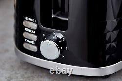 Tower Solitaire Black Kettle Toaster T24019 Digital Microwave & Canisters Set