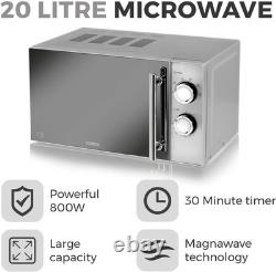 Tower T24015S 800W 20L Microwave with 5 Power Levels and a 30 Minute Silver