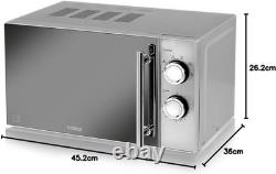 Tower T24015S 800W 20L Microwave with 5 Power Levels and a 30 Minute Silver