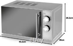 Tower T24015S 800W 20L Microwave with 5 Power Levels and a 30 Minute Silver