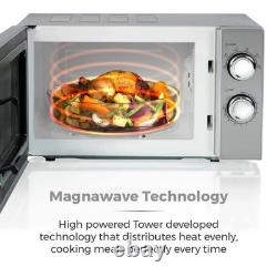 Tower T24015S 800W 20L Microwave with 5 Power Levels and a 30 Minute Timer, S