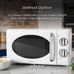 Tower T24017 20L Manual Microwave with 800W Power Output, Stainless Steel, White