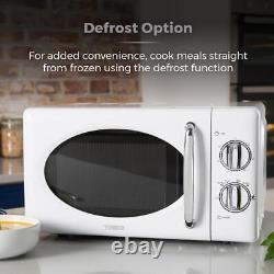Tower T24017 Manual Microwave Oven 6 Power Levels 20L 800w White & Silver