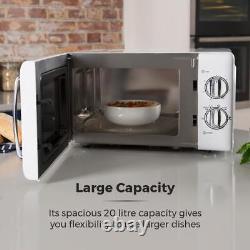 Tower T24017 Manual Microwave Oven 6 Power Levels 20L 800w White & Silver
