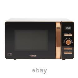 Tower T24021W Solo Microwave Oven Digital Control 20L 800w White & Rose Gold