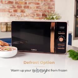 Tower T24021W Solo Microwave Oven Digital Control 20L 800w White & Rose Gold