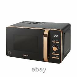 Tower T24021 20L Digital Solo Microwave 800w In Black And Rose Gold Brand New