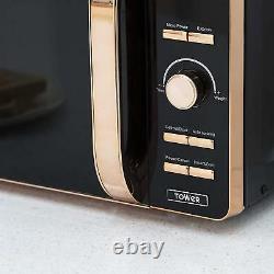 Tower T24021 20L Digital Solo Microwave 800w In Black And Rose Gold Brand New