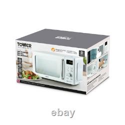 Tower T24041WHT 20L 800W Digital Solo Microwave, 60 Minute Timer in White