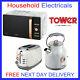 Tower White Marble Rose Gold Microwave Kettle 1.7 Litre 3kw & 2 Slice Toaster