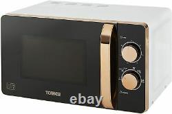 Tower White and Rose Gold Mega Giga 16 Piece Set Kettle Toaster Microwave Bin