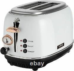 Tower White and Rose Gold Mega Giga 16 Piece Set Kettle Toaster Microwave Bin