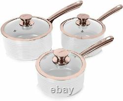 Tower White and Rose Gold Mega Giga 16 Piece Set Kettle Toaster Microwave Bin