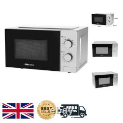 Versatile 20L Countertop Microwave with 5 Settings & Modern Silver Finish