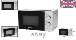 Versatile 20L Countertop Microwave with 5 Settings & Modern Silver Finish