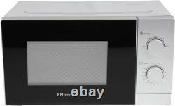 Versatile 20L Countertop Microwave with 5 Settings & Modern Silver Finish