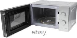 Versatile 20L Countertop Microwave with 5 Settings & Modern Silver Finish