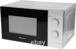 Versatile 20L Countertop Microwave with 5 Settings & Modern Silver Finish