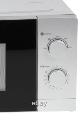 Versatile 20L Countertop Microwave with 5 Settings & Modern Silver Finish