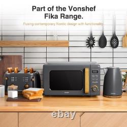VonShef Digital 23L Microwave, 1.7L Kettle & Toaster 4 Slice Kicthen Set Fika