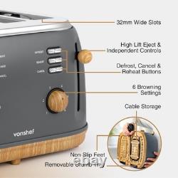 VonShef Digital 23L Microwave, 1.7L Kettle & Toaster 4 Slice Kicthen Set Fika