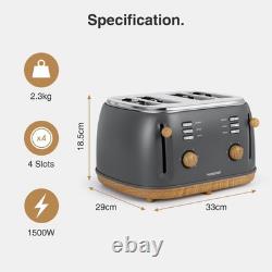 VonShef Digital 23L Microwave, 1.7L Kettle & Toaster 4 Slice Kicthen Set Fika