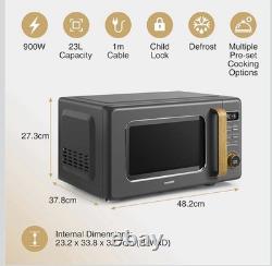 Vonshef Digital Microwave 23L, 11 Power Levels & 95min Timer Fika Range, 900W