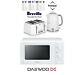 White Breville Kettle And Toaster Set & Daewoo Microwave With Canister Set New