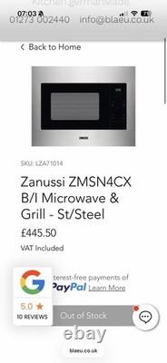 Zanussi Built-In Microwave / Combination Oven Stainless Steel / New